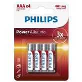 PHILIPS - POWER ALKALINE BATTERY AAA LR03 PACK OF 4
